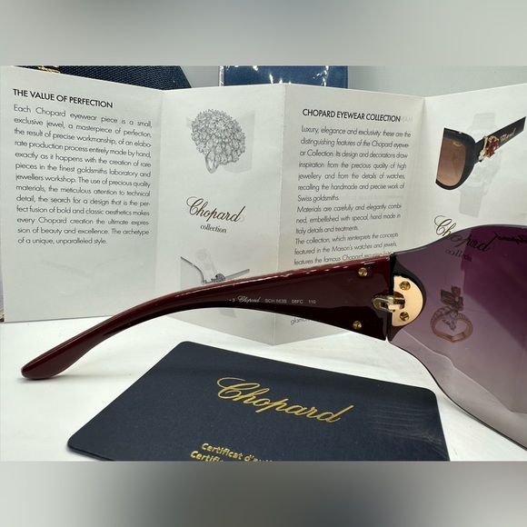 👑Chopard De Rigo 23KT Gold plated SCH883S 08FC 110 exclusive 🏆‼️ - Picture 15 of 16